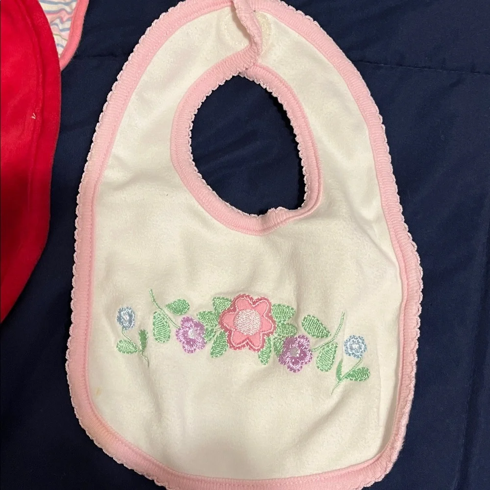 Baby girl lot of 10 bibs